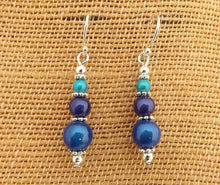 Load image into Gallery viewer, Blue Magic Bead Earrings