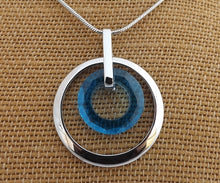 Load image into Gallery viewer, Silver Tone Round Drop Pendant Necklace (4x colour options)