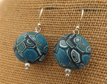 Load image into Gallery viewer, Blue, Teal & Black Mix Kathryn Design Bead Earrings on Sterling Silver hooks