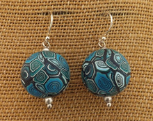 Load image into Gallery viewer, Blue, Teal & Black Mix Kathryn Design Bead Earrings on Sterling Silver hooks