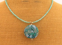 Load image into Gallery viewer, Blue & White Handmade Kathryn Design Pendant Necklace