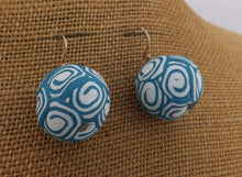 Load image into Gallery viewer, Blue & White Koru Kathryn Design Handmade Bead Earrings