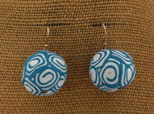 Load image into Gallery viewer, Blue & White Koru Kathryn Design Handmade Bead Earrings