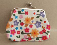 Load image into Gallery viewer, Bright Cartoon Flowers Vintage Style Coin Purse (Multiple Colour Options)