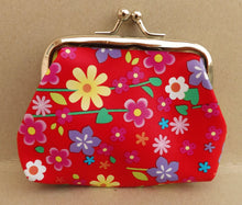 Load image into Gallery viewer, Bright Cartoon Flowers Vintage Style Coin Purse (Multiple Colour Options)