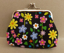 Load image into Gallery viewer, Bright Cartoon Flowers Vintage Style Coin Purse (Multiple Colour Options)