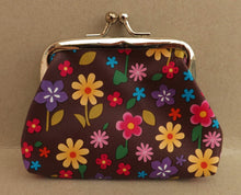 Load image into Gallery viewer, Bright Cartoon Flowers Vintage Style Coin Purse (Multiple Colour Options)