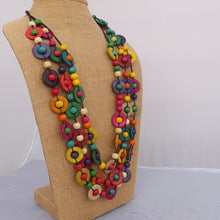 Load image into Gallery viewer, Bright Multi Coloured Chunky Wooden Bead Necklace