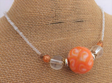 Load image into Gallery viewer, Bright Orange & Clear Chunky Kathryn Design Single Feature Bead Necklace