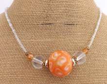 Load image into Gallery viewer, Bright Orange & Clear Chunky Kathryn Design Single Feature Bead Necklace