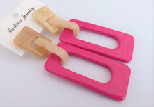 Load image into Gallery viewer, Acrylic Rectangle Large Chunky Drop Earrings (multiple colour options)