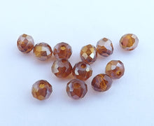 Load image into Gallery viewer, 1 Strand 4mm Brown AB Lustre Crystal Cut Glass Rondelle Beads - babl2