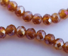 Load image into Gallery viewer, 1 Strand 4mm Brown AB Lustre Crystal Cut Glass Rondelle Beads - babl2