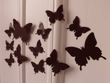 Load image into Gallery viewer, 24x Dark Dark Brown 3D Butterfly Wall Decals