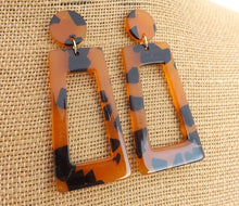 Load image into Gallery viewer, Acrylic Rectangle Drop Earrings (multiple colour options)