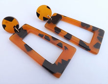 Load image into Gallery viewer, Acrylic Rectangle Drop Earrings (multiple colour options)