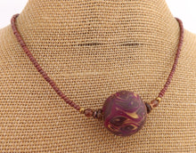 Load image into Gallery viewer, Brown, Mauve & Gold Chunky Kathryn Design Single Feature Bead Necklace