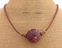 Load image into Gallery viewer, Brown, Mauve & Gold Chunky Kathryn Design Single Feature Bead Necklace