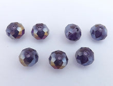Load image into Gallery viewer, 6x8mm Cold Purple AB Lustre Crystal Cut Rondelle Beads