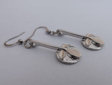 Load image into Gallery viewer, Cream Leaves on Silver Drop Earrings