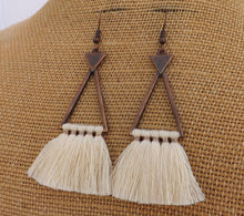 Load image into Gallery viewer, Copper Tone Triangle Tassel Earrings (12x colour options)