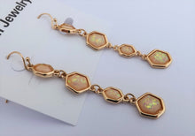 Load image into Gallery viewer, Gold Tone Long Sparkly Drop Earrings (4x colour options)