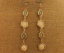 Load image into Gallery viewer, Gold Tone Long Sparkly Drop Earrings (4x colour options)