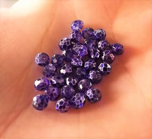 Load image into Gallery viewer, 40pcs 4mm Dark Purple Metallic Finish Crystal Cut Glass Rondelle Beads - dpm