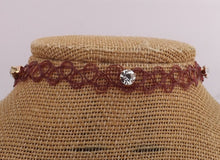 Load image into Gallery viewer, Tattoo Choker Necklace with Silver Diamantes (multiple colour options)