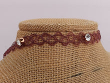 Load image into Gallery viewer, Tattoo Choker Necklace with Silver Diamantes (multiple colour options)