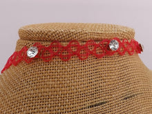 Load image into Gallery viewer, Tattoo Choker Necklace with Silver Diamantes (multiple colour options)