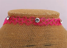 Load image into Gallery viewer, Tattoo Choker Necklace with Silver Diamantes (multiple colour options)
