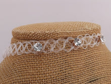 Load image into Gallery viewer, Tattoo Choker Necklace with Silver Diamantes (multiple colour options)