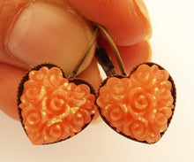 Load image into Gallery viewer, 3D Floral Sparkly Heart Shaped Earrings on Lever Back Hooks (multiple colour options)