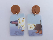 Load image into Gallery viewer, Dachshund Dog in Hoodie Acrylic Earrings