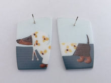 Load image into Gallery viewer, Dachshund Dog in Hoodie Acrylic Stud Earrings