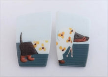 Load image into Gallery viewer, Dachshund Dog in Hoodie Acrylic Stud Earrings