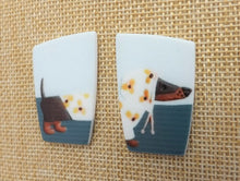 Load image into Gallery viewer, Dachshund Dog in Hoodie Acrylic Stud Earrings