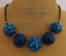 Load image into Gallery viewer, Dark Blue Kathryn Design 5 Bead Chunky Necklace
