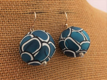 Load image into Gallery viewer, Dark Blue, Black & White Layered Kathryn Design Handmade Bead Earrings