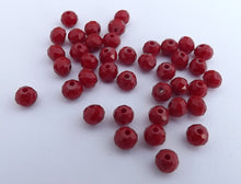 Load image into Gallery viewer, 1 Strand Dark Opaque Red 4mm Crystal Cut Glass Rondelle Beads