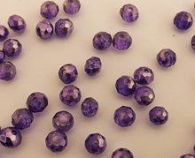 Load image into Gallery viewer, 40pcs 4mm Dark Purple Metallic Finish Crystal Cut Glass Rondelle Beads - dpm