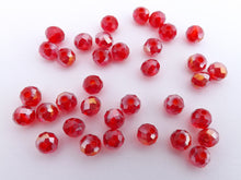 Load image into Gallery viewer, 1 Strand Red AB Lustre 4mm Crystal Cut Glass Rondelle Beads - rab