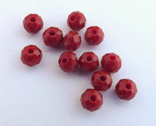 Load image into Gallery viewer, 1 Strand Dark Opaque Red 4mm Crystal Cut Glass Rondelle Beads