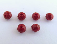 Load image into Gallery viewer, 1 Strand Dark Opaque Red 4mm Crystal Cut Glass Rondelle Beads