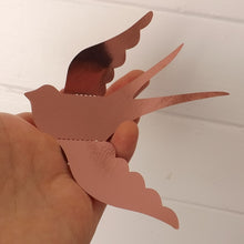 Load image into Gallery viewer, Dove/Swallow Bird 3D Rose Gold Metallic Effect Wall Decals