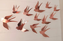 Load image into Gallery viewer, Dove/Swallow Bird 3D Rose Gold Metallic Effect Wall Decals