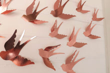 Load image into Gallery viewer, Dove/Swallow Bird 3D Rose Gold Metallic Effect Wall Decals