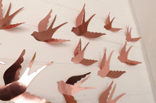Load image into Gallery viewer, Dove/Swallow Bird 3D Rose Gold Metallic Effect Wall Decals