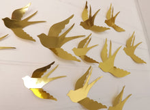 Load image into Gallery viewer, Dove/Swallow Bird 3D Gold Metallic Effect Wall Decals